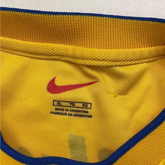 VINTAGE NIKE  Boca Jr 2000 2001 Soccer Futbol Jersey Men XL Yellow Short Sleeve - Picture 11 of 13